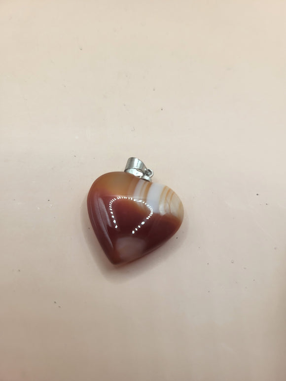 Red agate heart pendant