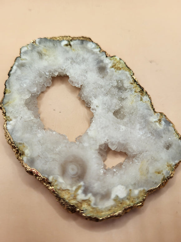 Druzy agate slice pendant