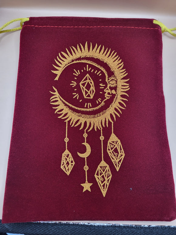 Tarot/Oracle cards/crystals bag-red